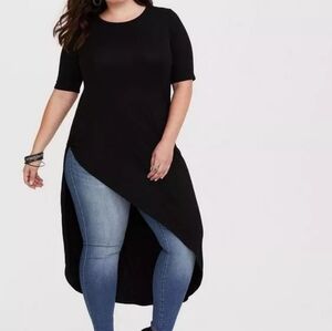 Super Soft Crew Knotted Asymmetrical Tunic Tee